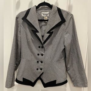 Vintage 80s DJ Summers blazer new wave structured fit houndstooth